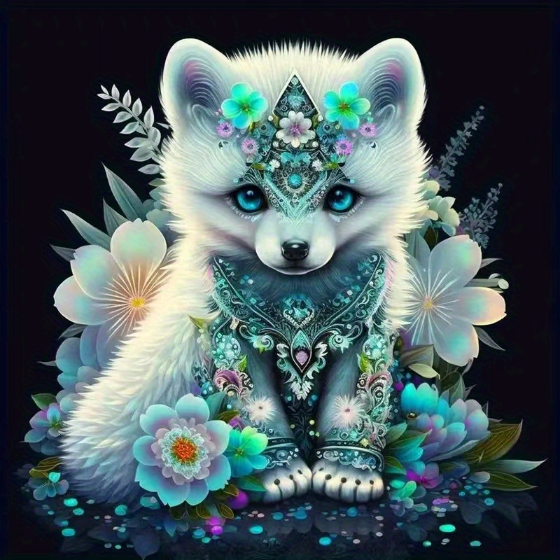 5d Diy Artificial Diamond Painting For Cute Fox Suitable For - Temu