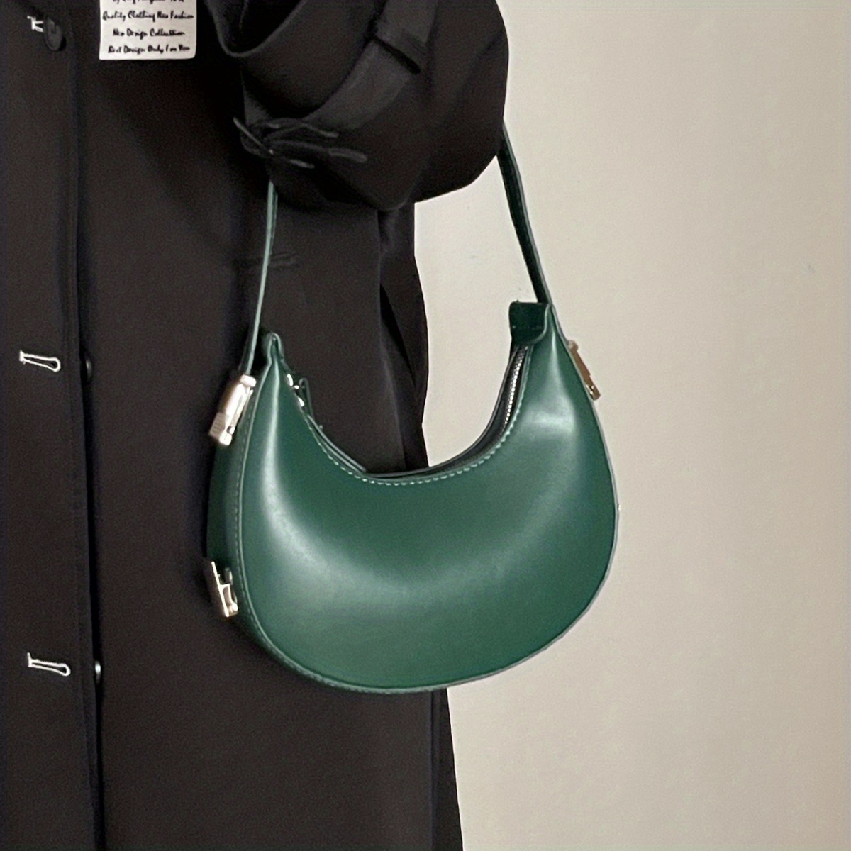 Minimalist Hobo Bag Women's Shoulder Bag, Simple All-match Underarm Bag,  Solid Color Baguette Bag Minimalist Leather Hobo Bag, Women's Shoulder Bag