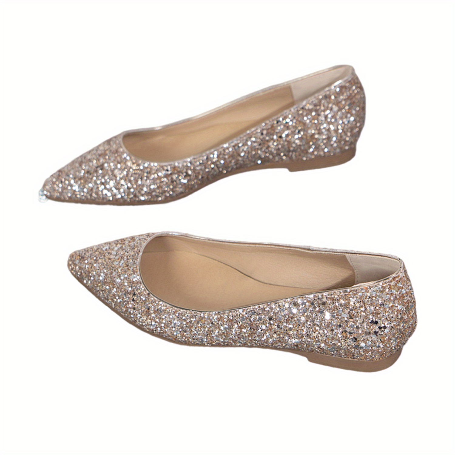 Flat hot sale glitter shoes