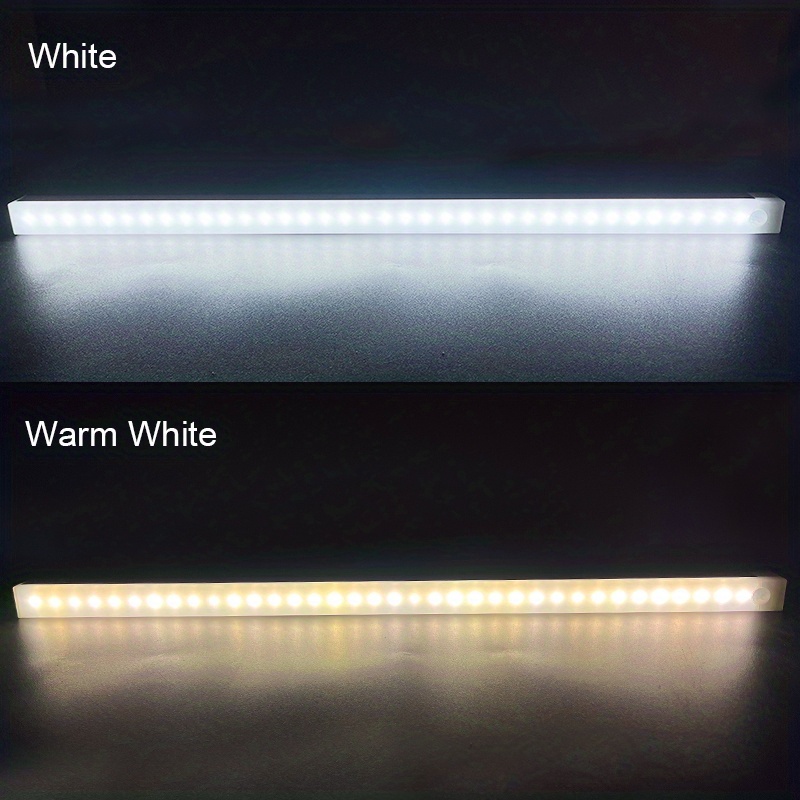 Luz LED para armario, Sensor de movimiento a rayas, lámpara de carga USB,  luz nocturna de inducción corporal, armario de casa, iluminación de  Iluminación y accesorios luz cálida de 100 mm Wosthever