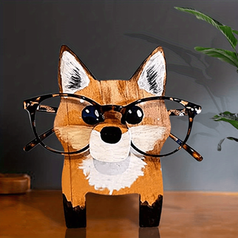 Cute Cat Ornament Glasses Holder Cartoon Animal Statue Art - Temu