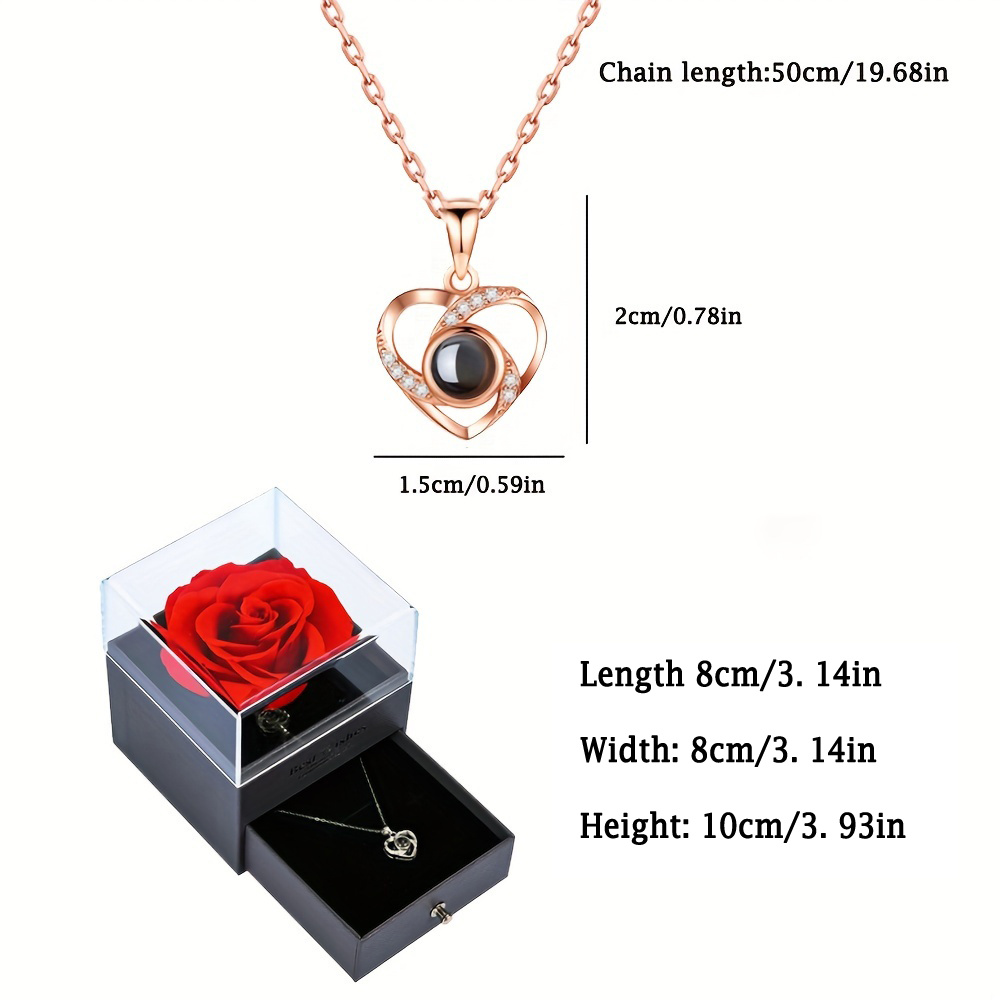 Vintage Necklace for Women Mothers Day Gift My Love Crystal Pendant Luxury  Designer Jewelry for Lover with Rosebox Dropshipping