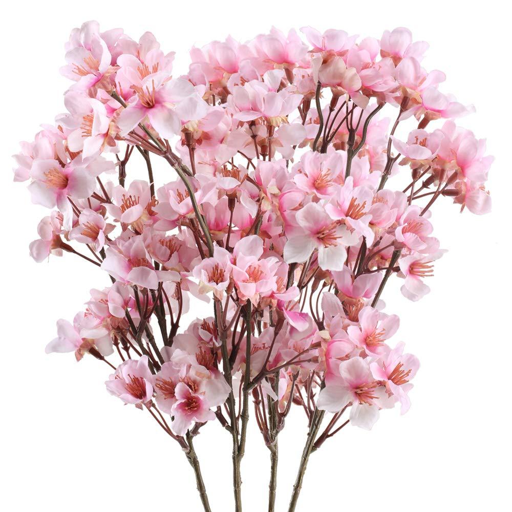 4pcs Stunning Silk Cherry Flower Arrangement For Diy Garden, Home, Wedding, And Party Decor - Perfect For Summer