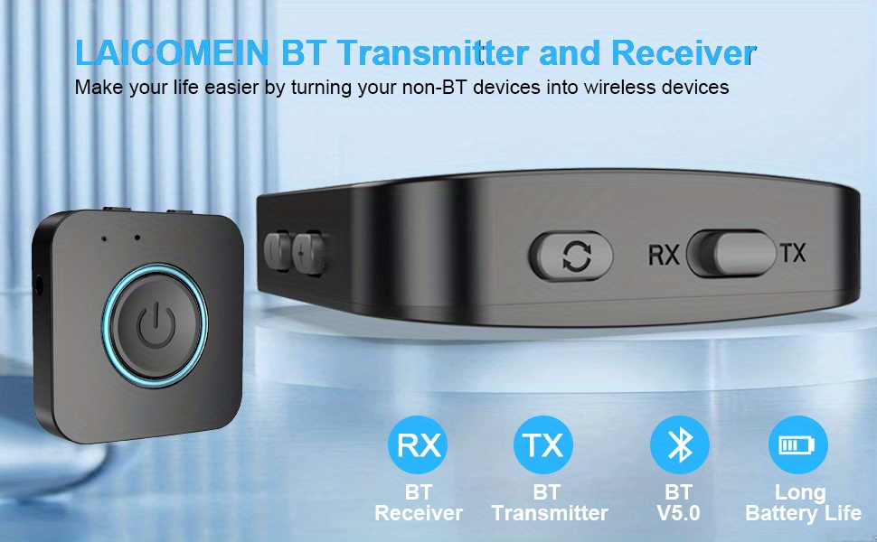 Wireless Transmitter Receiver Laicomein V5.0 2 in 1 Wireless - Temu