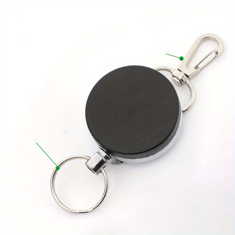 Molain 3 Pack Heavy Duty Retractable Badge Holder Reel, Metal ID Badge  Holder with Belt Clip Key Ring for Name Card Keychain Key Belt Clip, Badge  Clip for Nurses, Work, Office (Black) 