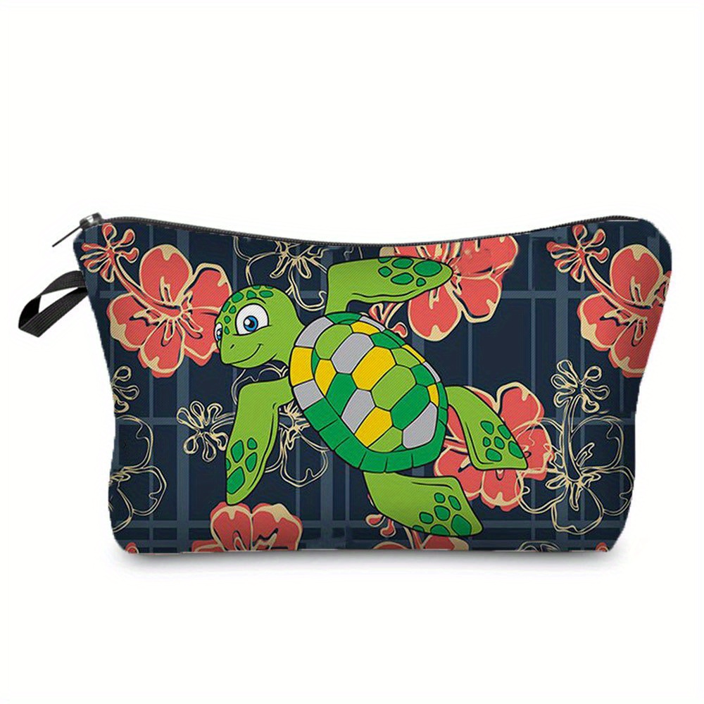 Dolphin Print Cosmetic Storage Bag, Portable Canvas Pouch