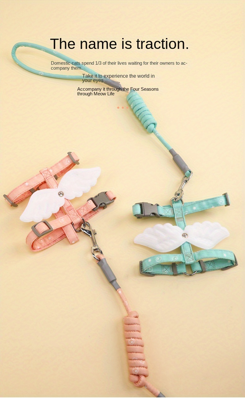 Adorable Angel Wing Cat Harness & Leash Set Perfect For Boys & Girls Cats & Small Dogs! Temu