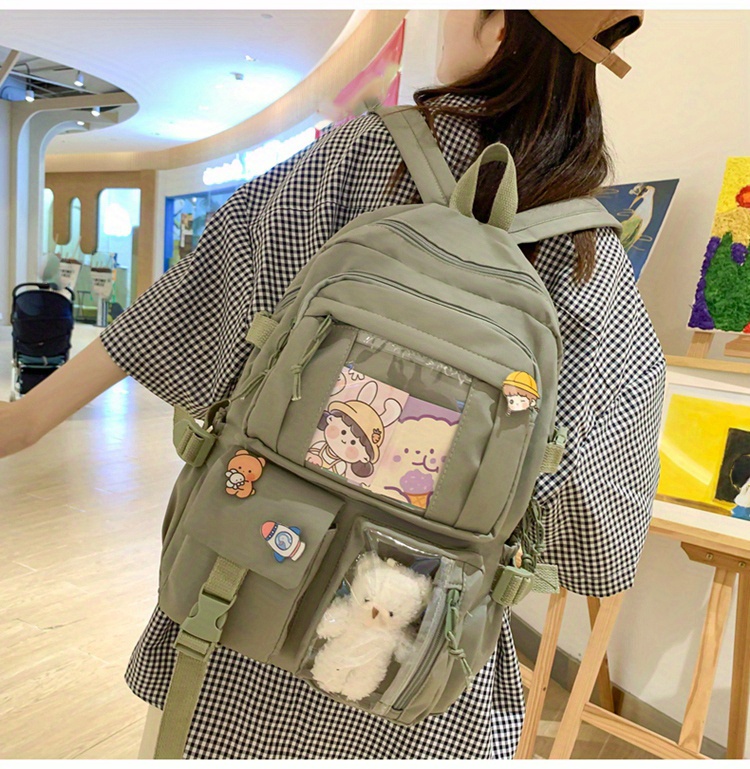 Large Capacity High School Student Backpack Schoolbag Girls - Temu ...