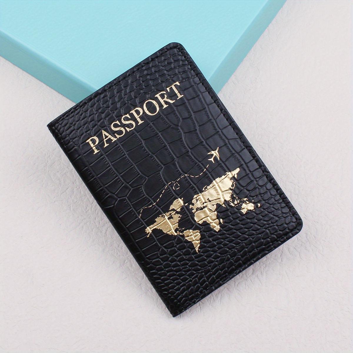 Image of Crocodile Print Passport Holder