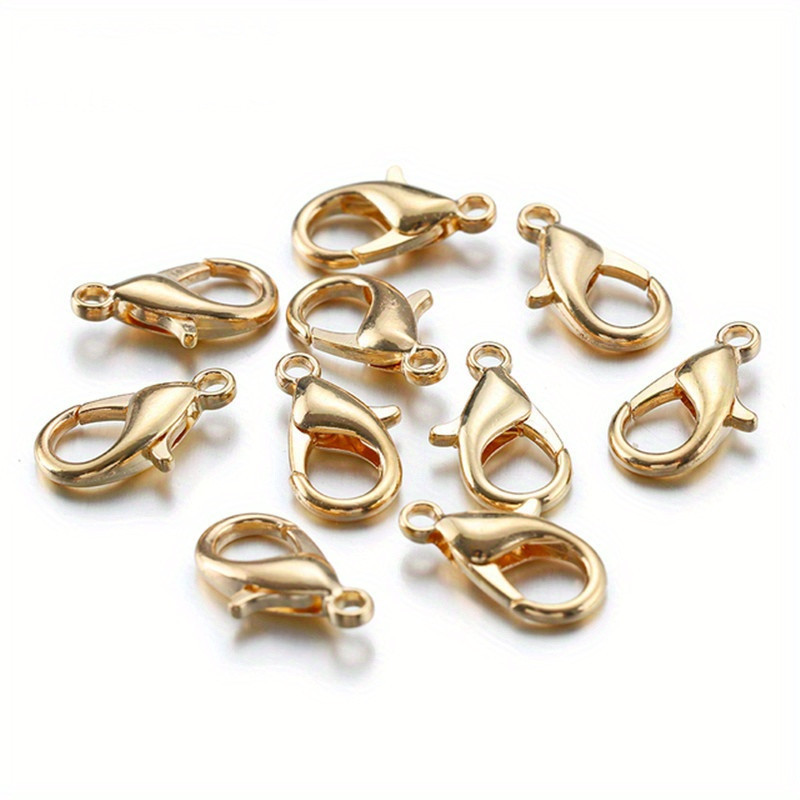60pcs/Lot Lobster Clasps for Bracelets Necklaces 10-18mm Hooks Chain  Closure Findings Accessories for Jewelry Making