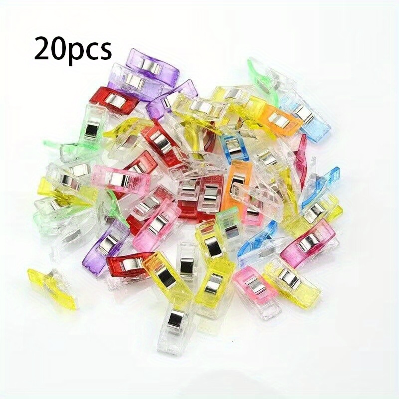 20pcs Large Plastic Sewing Clips, Fabric Clips, Sewing Craft Clip For  Quilting, Crochet, Knitting, Hanging Small Things (Random Color)