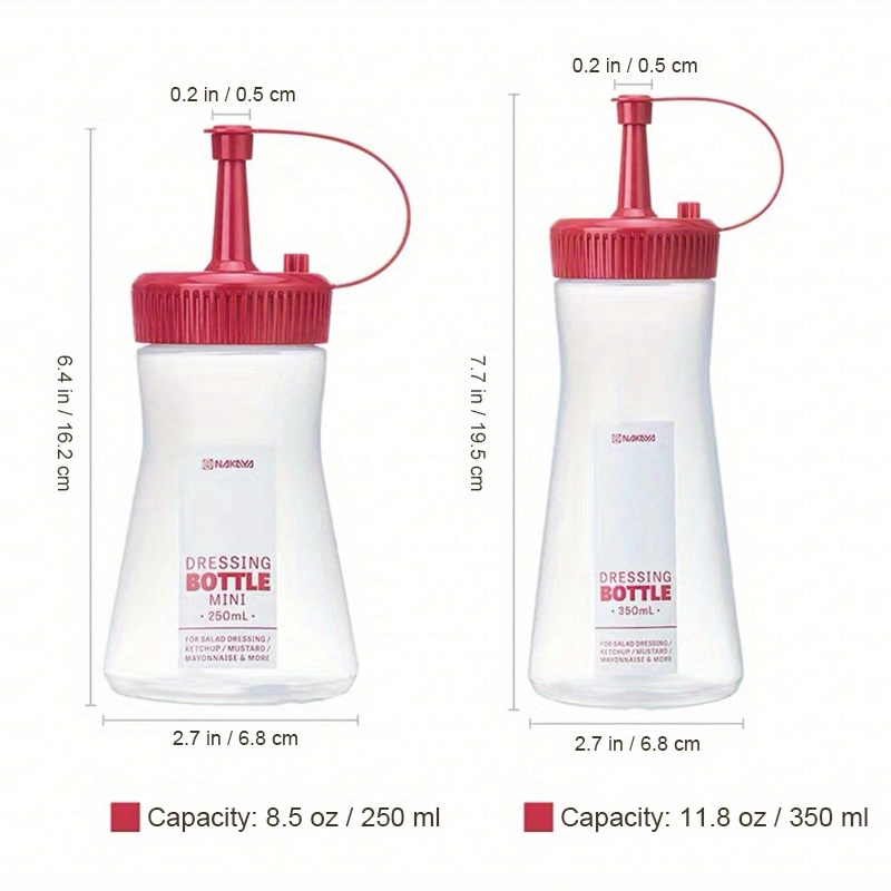 2pcs Condiment Squeeze Bottles Mini Squeeze Bottle Plastic