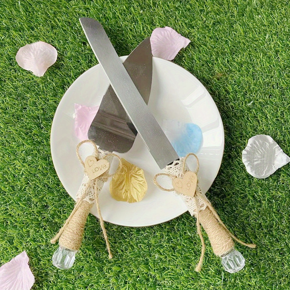 Rustic Wedding Cake Knife Shovel Set - Stainless Steel Groom And Bride  Props For Western Vintage Theme - Perfect For Love Mr&mrs Cake Cutting And  Festival Banquet Supplies - Temu