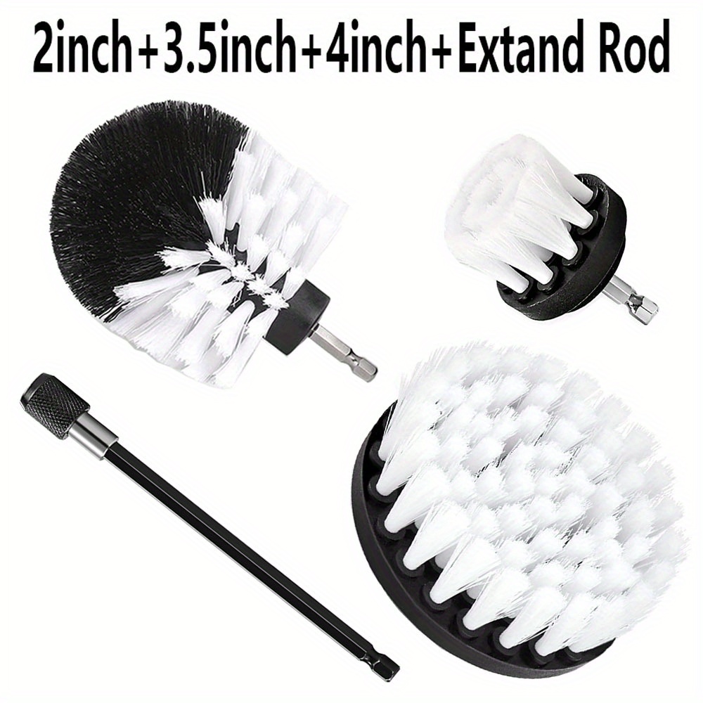 3pcs Drill Brush Attachment Set, Power Scrubber Brush With Drill Scrub  Brush For Cleaning Showers, Tubs, Bathroom, Tile, Grout, Carpet