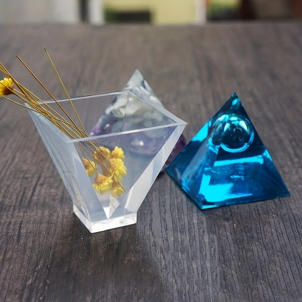 Large Pyramid Silicone Mold for Paperweight Office Desk Decoration