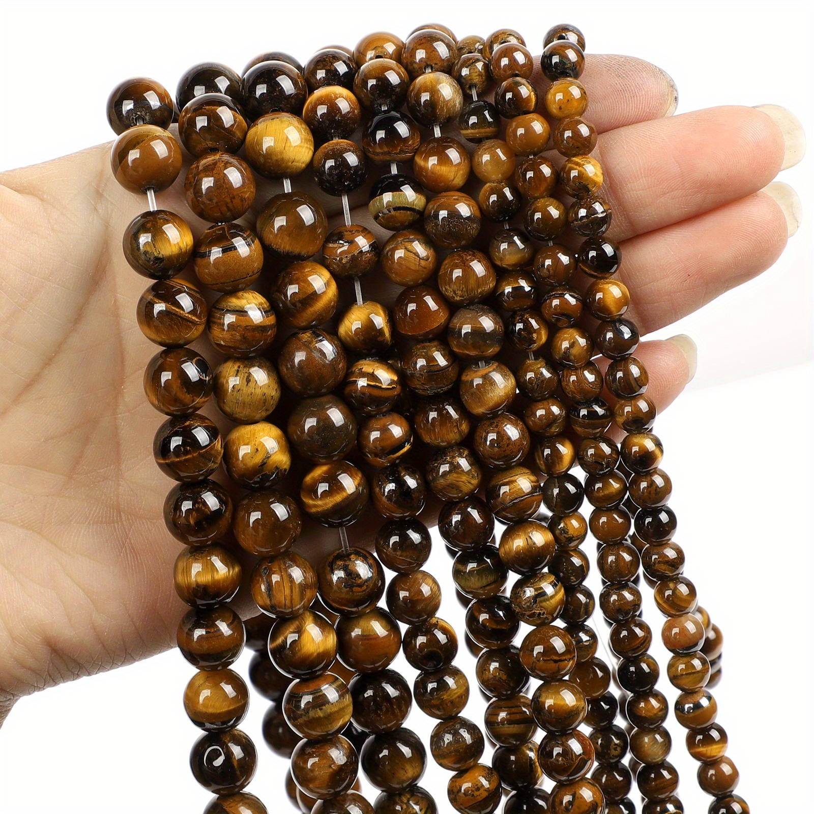 4/6/8/10/12mm Natural Stone Beads Tiger Eye Turquoise Beads For Jewelry  Making