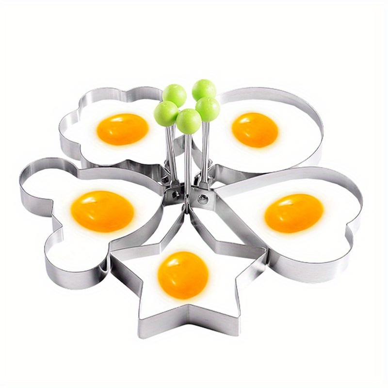 2/4pcs, Egg Mold, Egg Ring Molds, Fried Egg Mold, DIY Fried Egg Mold,  Creative Egg Mold, Kawaii Egg Mold, Egg Ring Molds For Cooking, Metal Ring  Mold