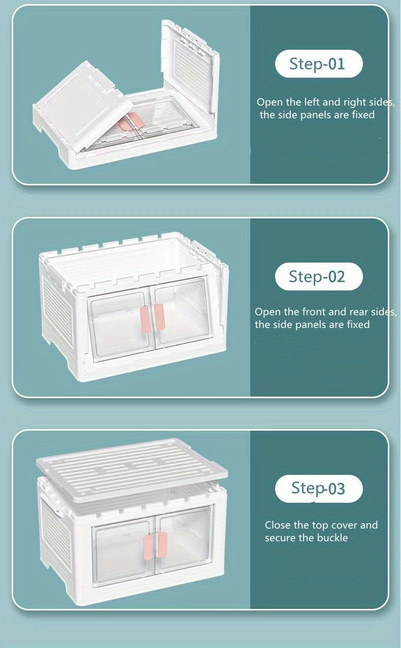 Large Capacity Transparent Storage Box With Wheels - Temu