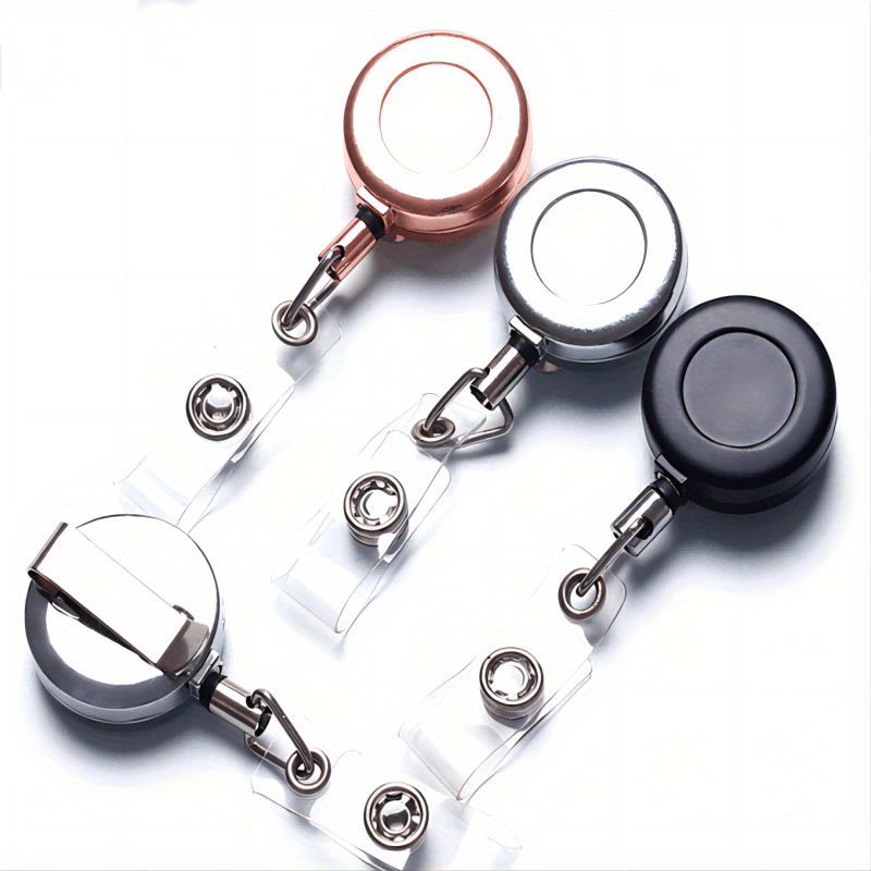 Heavy Duty Retractable Id Badge Holder With Belt Clip Perfect Keychain