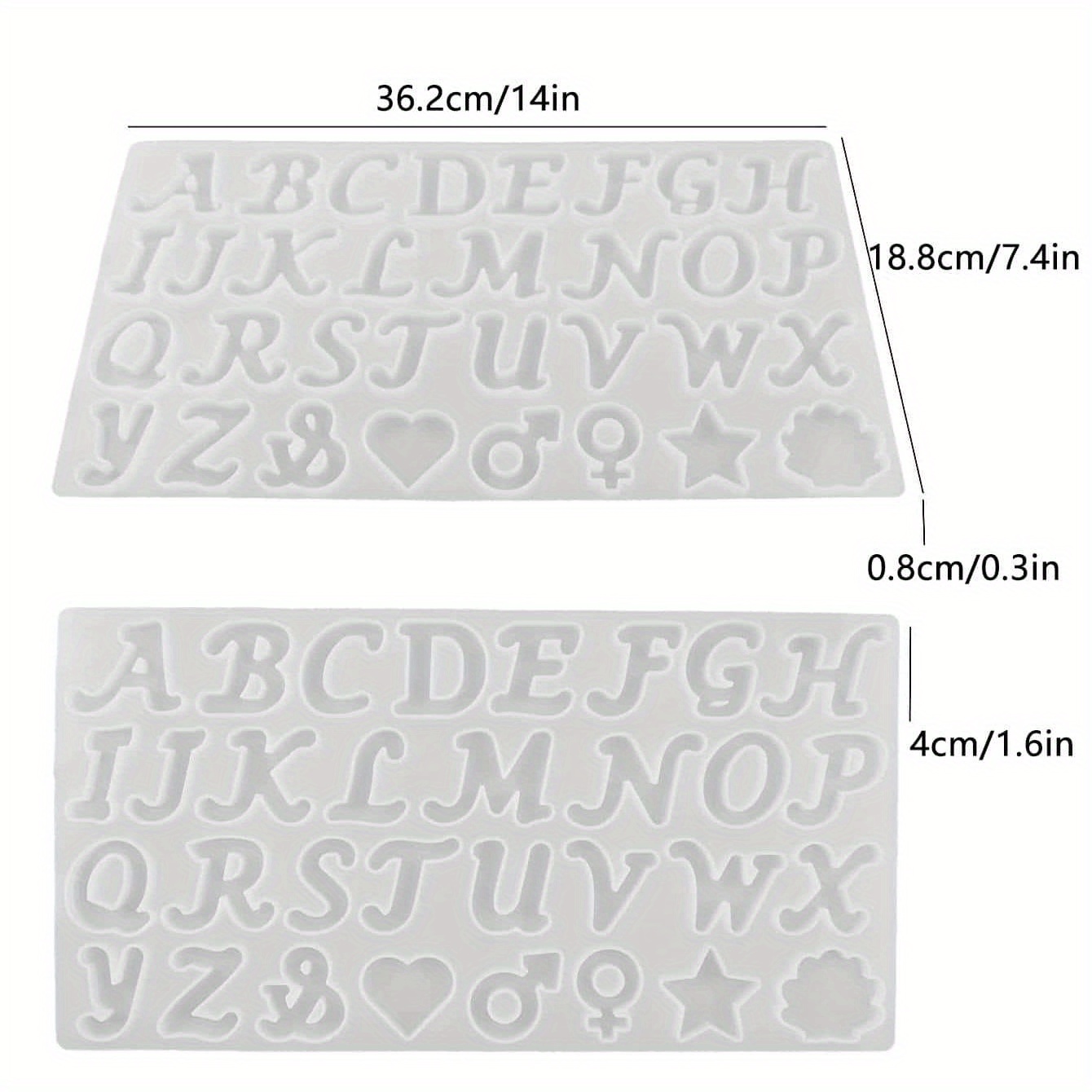 Silicone Deepen Letter Molds for Resin, Backward Resin Casting Big Alphabet  Number Molds, Reusable Epoxy Molds