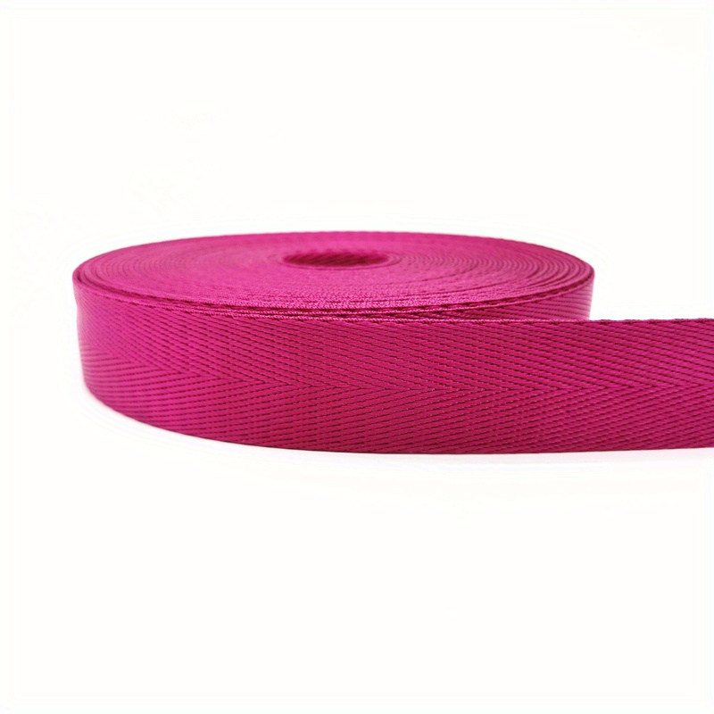 Pink Herringbone 1 inch (25mm) width Nylon Webbing- by the yard
