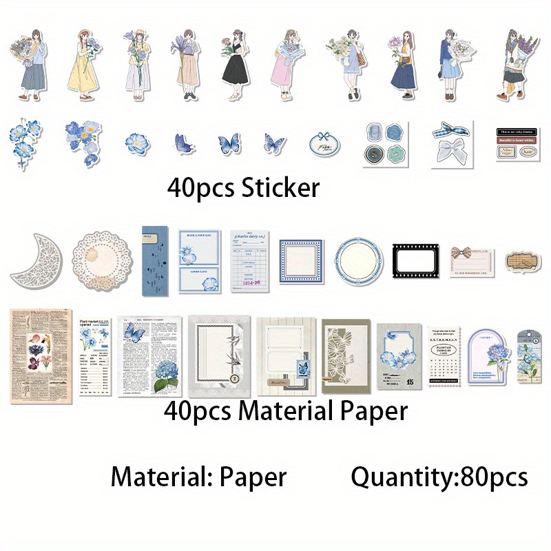 230Pcs Vintage Journaling Scrapbooking Supplies Scrapbook Stickers &Paper  Aesthetic Stickers Kits for Collage Picture Frames