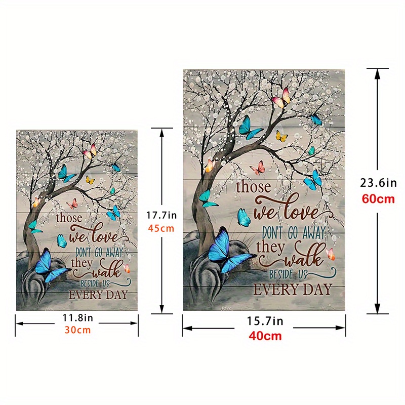 1pc Inspirational Wall Art Flower Butterfly Wall Decor Decor For