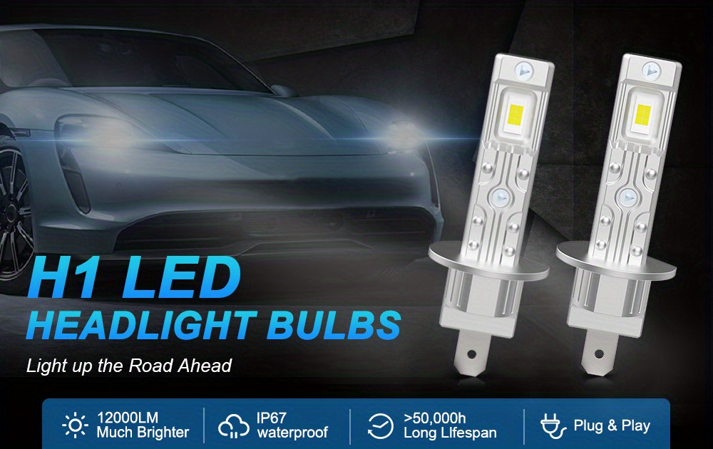 H1 Led Headlight Bulb 1:1 Single Plug H1 Led Headlight Car - Temu
