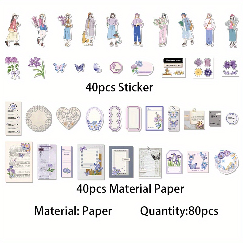230Pcs Vintage Journaling Scrapbooking Supplies Scrapbook Stickers &Paper  Aesthetic Stickers Kits for Collage Picture Frames