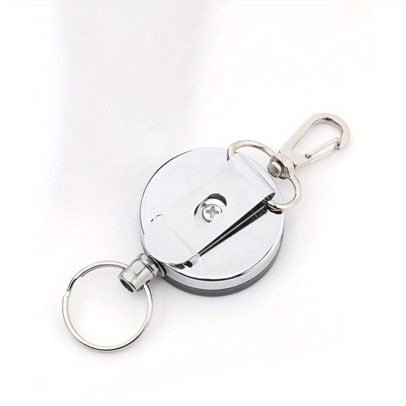 Heavy Duty Retractable Badge Holder Reel, Vertical ID Card Holders Metal ID Badge Holder with Belt Clip Key Ring for Name Card Keychain,Camping