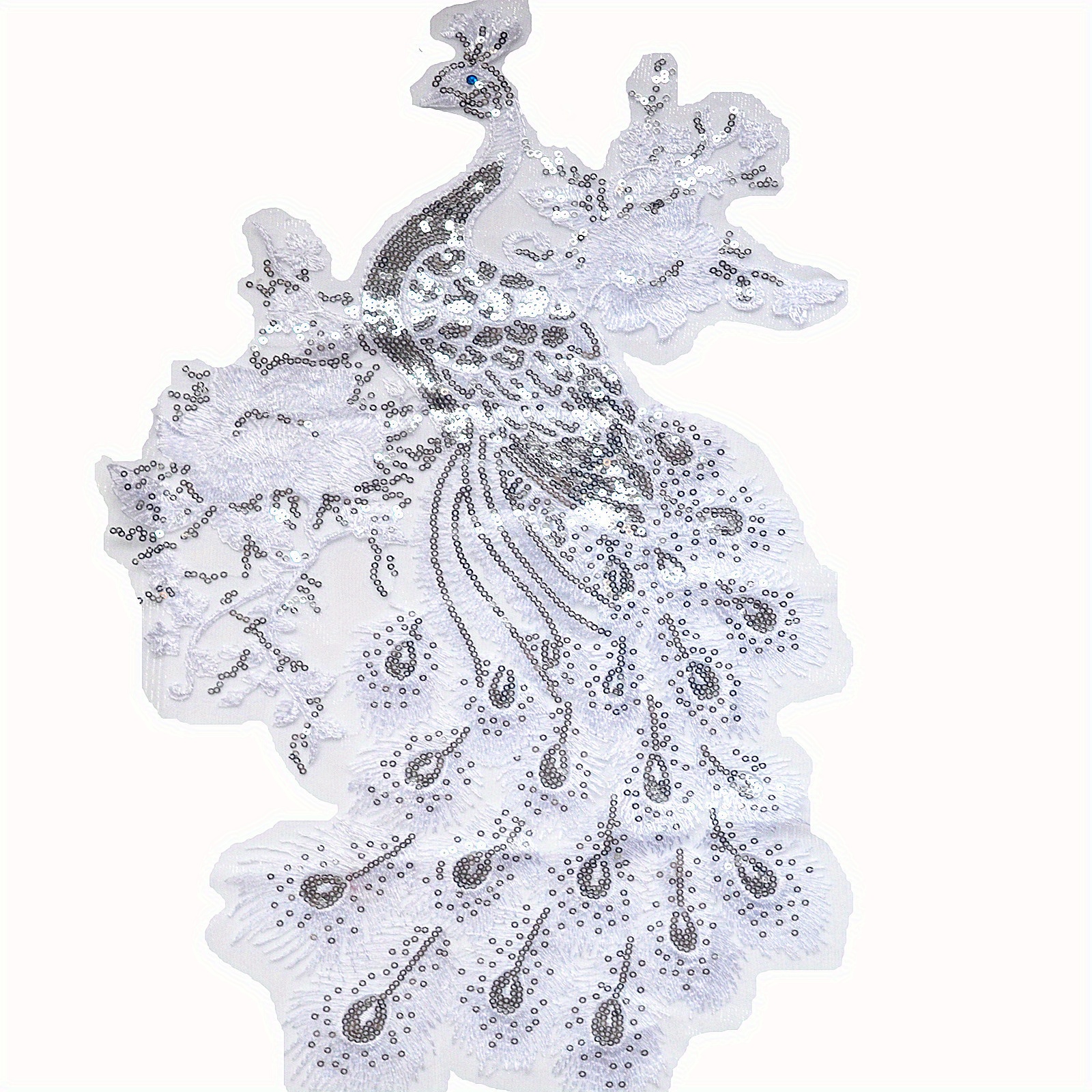 Phoenix - Parche de plumas de bricolaje con lentejuelas bordadas, apliques  de pavo real, parches de tela para vestido de noche clásico, Qipao chino