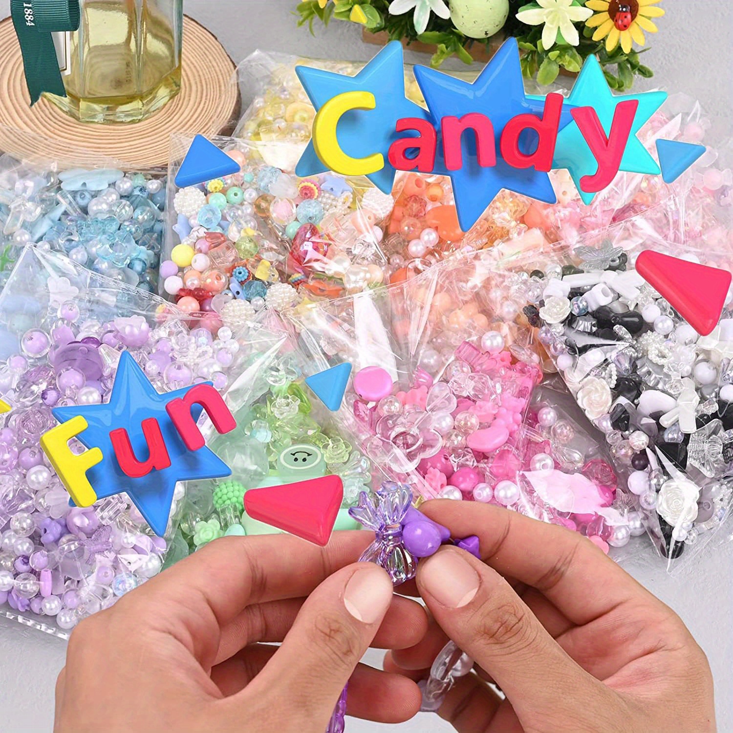 150Pcs Mix Color Cute Beads Acrylic Acrylic Beads DIY Crafts Fun Beads Key  Chains Accessories – the best products in the Joom Geek online store