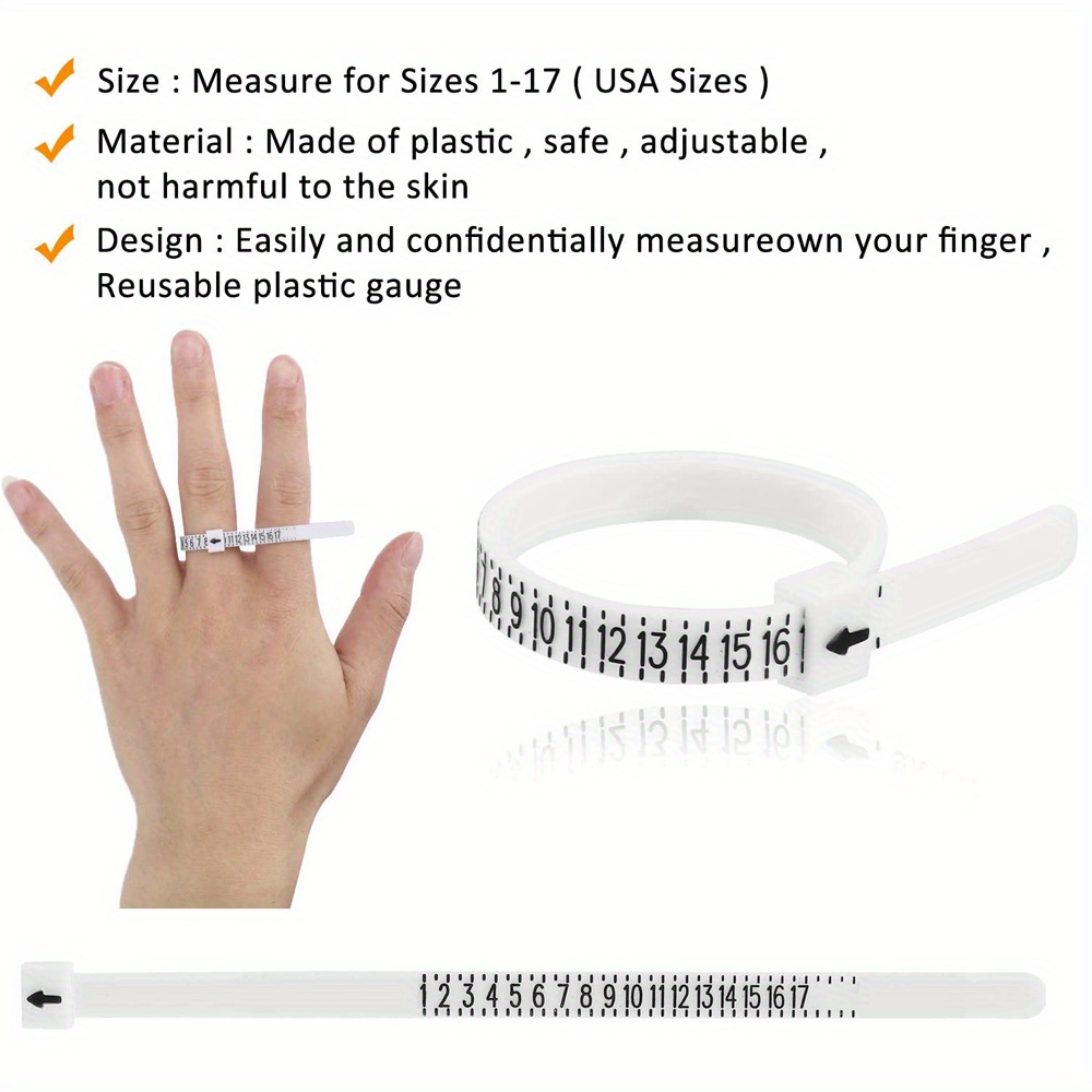 Ring Sizer Measuring Tool Plastic Ring Sizer Guage Sizes - Temu