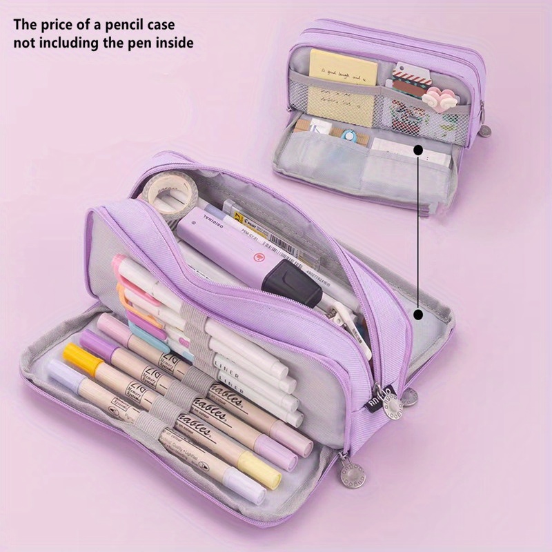Kawaii Purple Pencil Cases Large Capacity Pen Bag Pouch - Temu