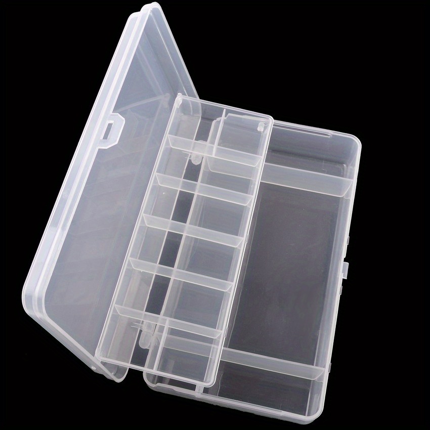 Clear Plastic Fishing Tackle Box Adjustable Dividers Clear Temu