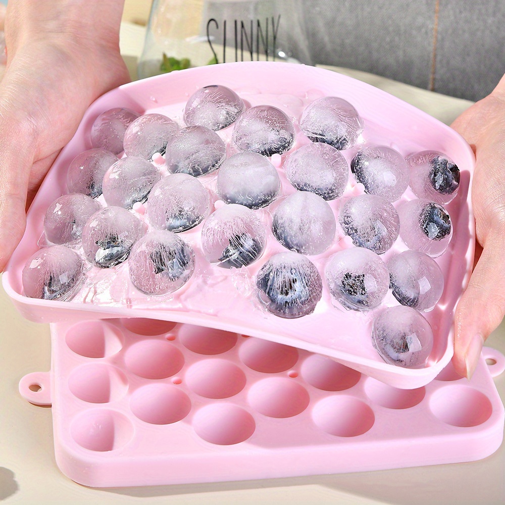 Silicone Ice Cube Trays 25-cavity Mini Round Ice Cube Moulds With Lids,  Sphere Ice Cube Molds For Freezer, Ice Ball Maker For Whiskey, Water,  Cocktail Drinks Coffee - Temu