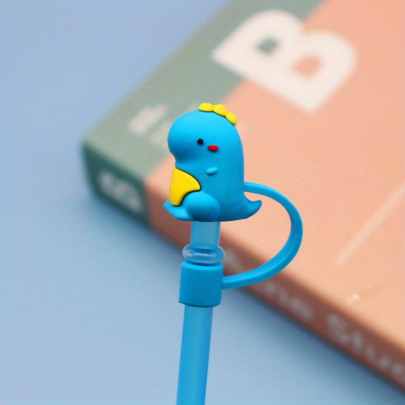 1pc Reusable Drinking Straw Tips Cover Lovely Cartoon for Ages 12+