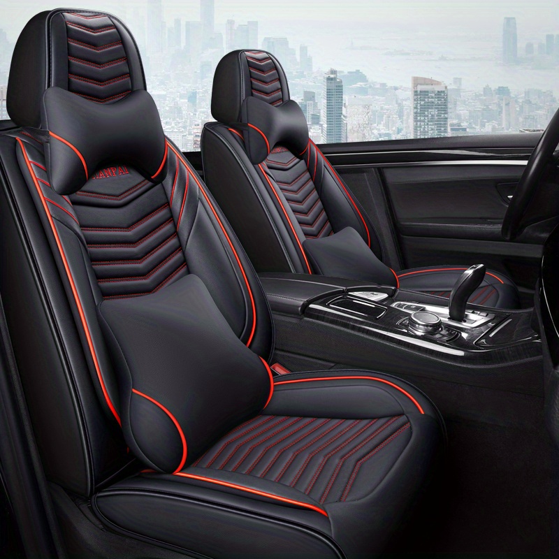 5 Sitze Vollüberzogene Leder Komfortable Autositzbezüge 360 - Temu