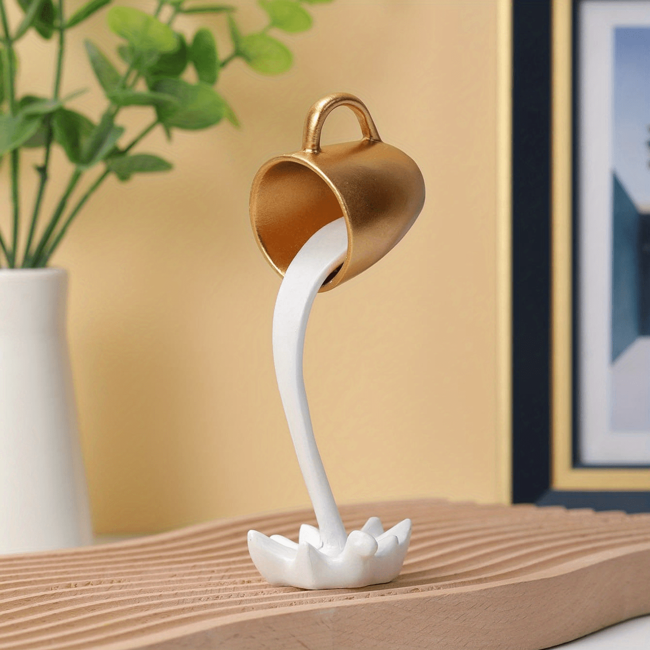 Floating Coffee Cup Mug Sculpture Kitchen Decor Pouring - Temu