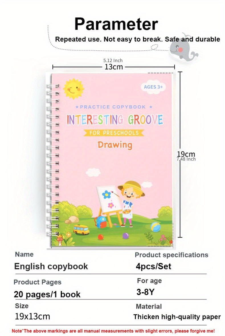 NUOBESTY 1 Set Practice copybook English Practice Book Groove copybook  groovd Kids Writing Children copybook Calligraphy Training Book Paper Write  a