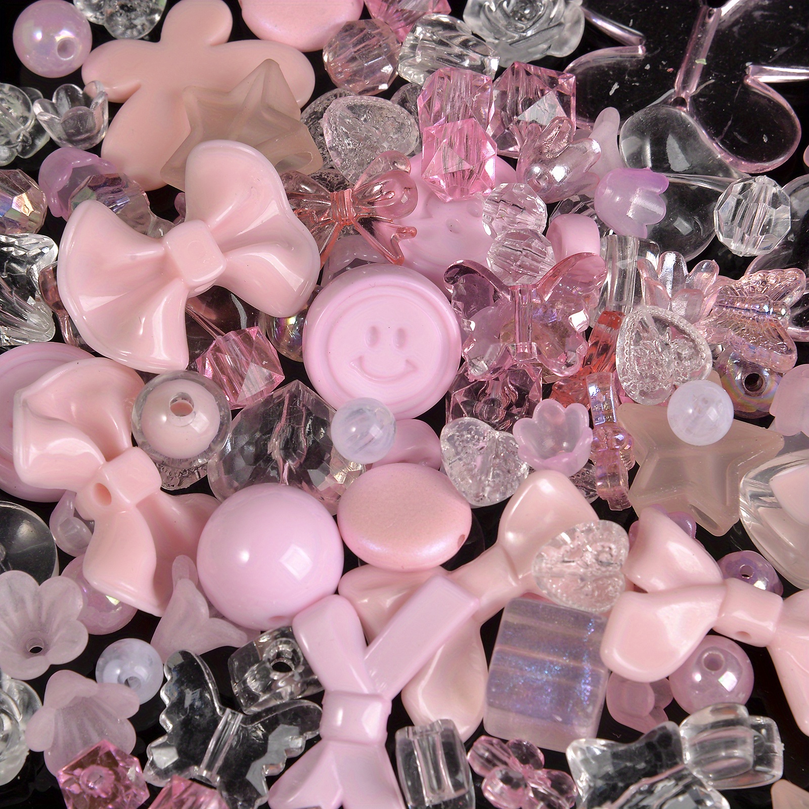 100pcs Heart Crystal Beads Bulk Heart Spacer Beads Crystal Glass Beads  Loose Beads for Earring Bracelet Necklace Key Chains Jewelry DIY Craft  Making