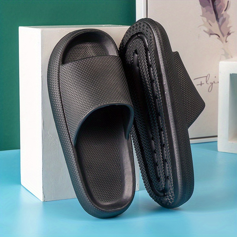 Women's Super Soft Pillow Slides, Solid Color Open Toe Non Slip Bath  Slippers, Wear-resistant Slides Shoes - Temu United Arab Emirates