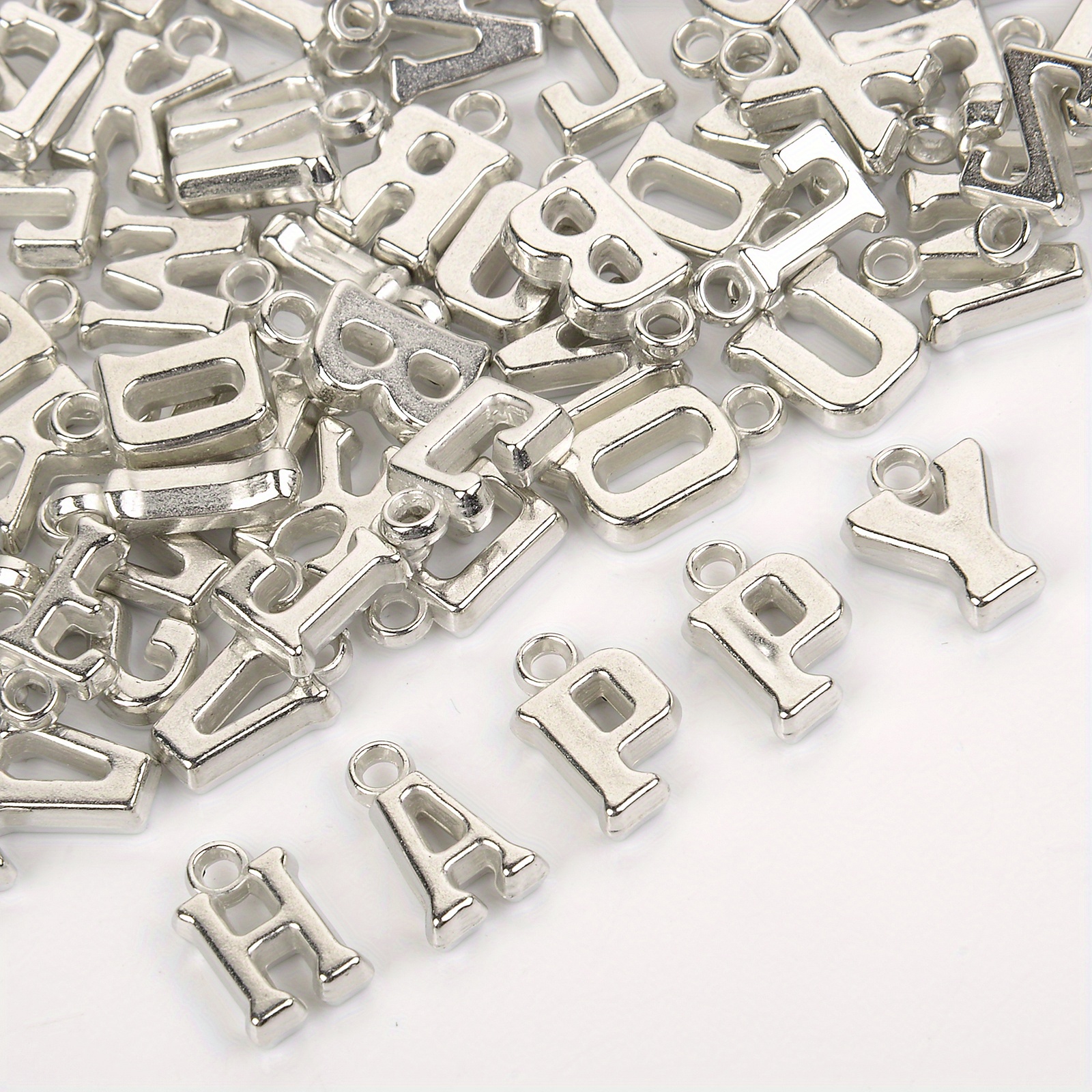 Stainless steel hot sale alphabet beads