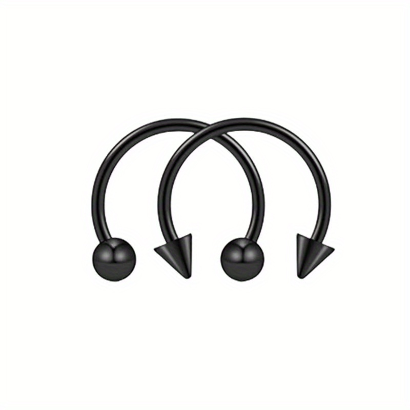 Horseshoe Stainless Steel Nose Ring, 2 Pcs Lip Stud Earrings