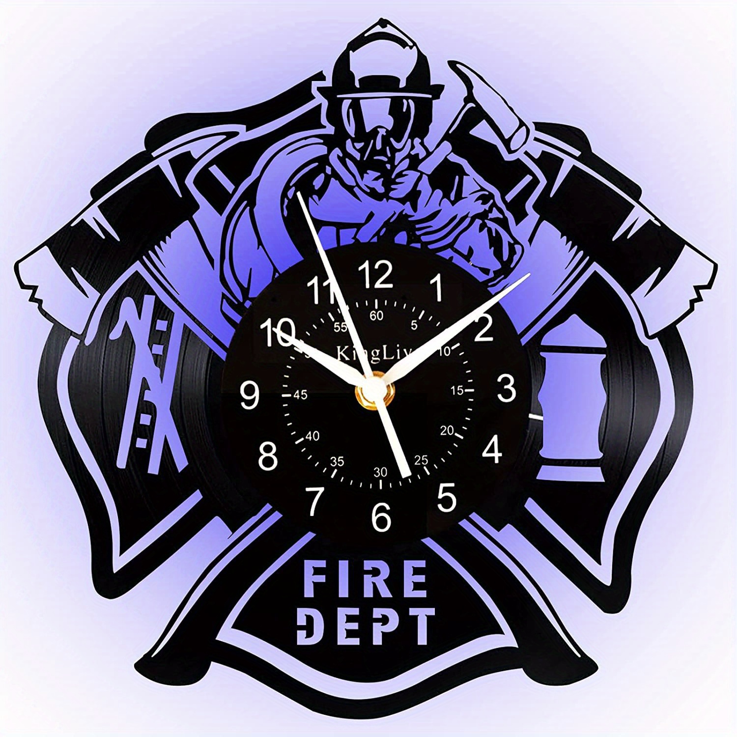 1 Reloj Pared Vinilo Bombero Reloj Creativo Hecho Mano Regalo