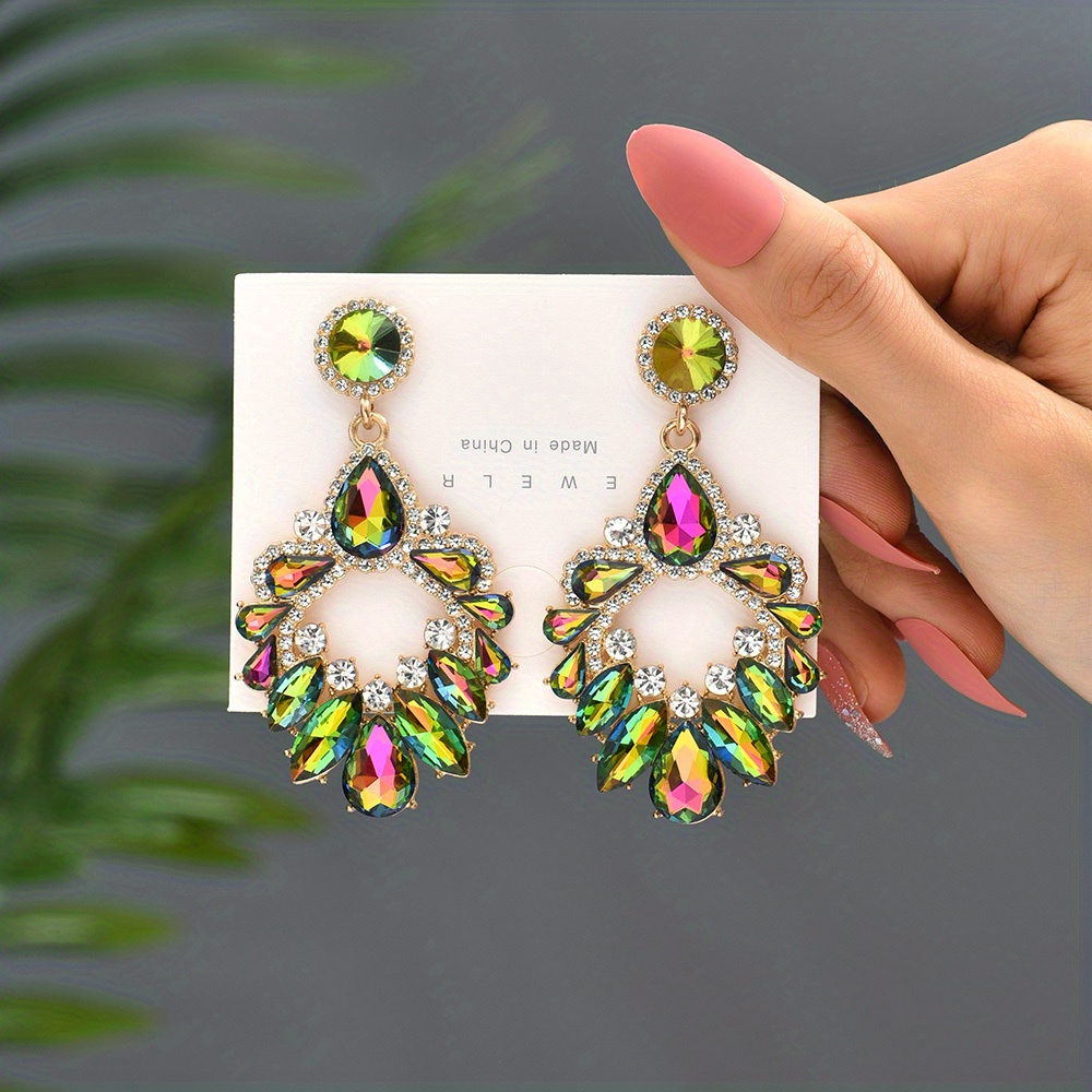 Ab crystal earrings hot sale for prom