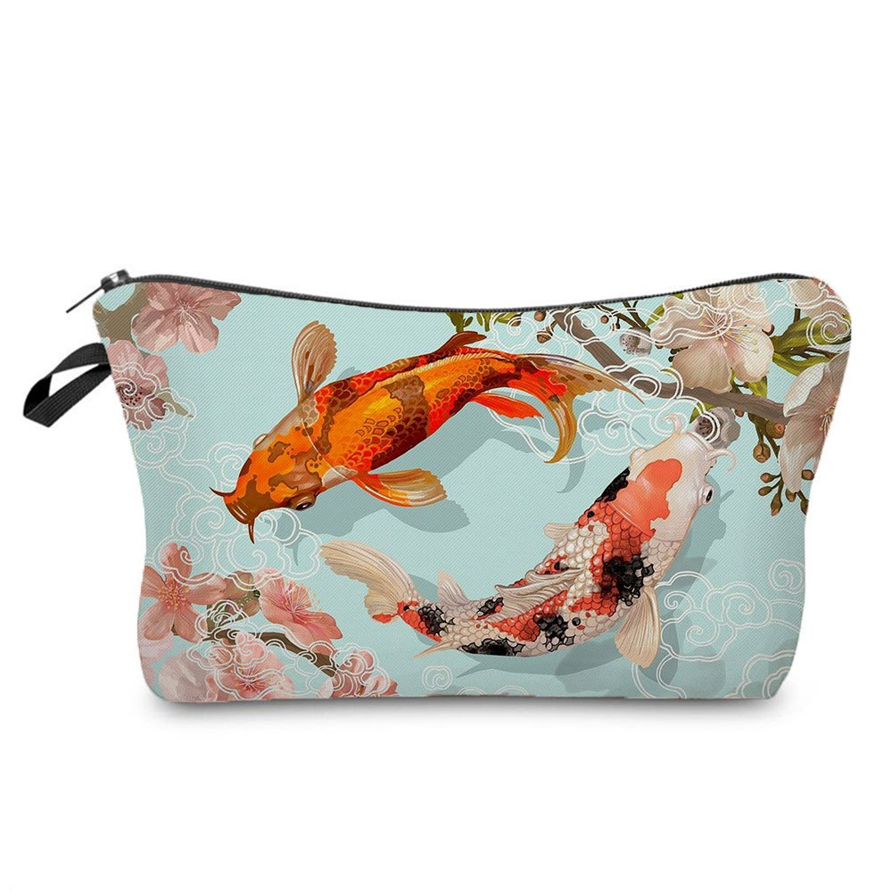 Dolphin Print Cosmetic Storage Bag, Portable Canvas Pouch