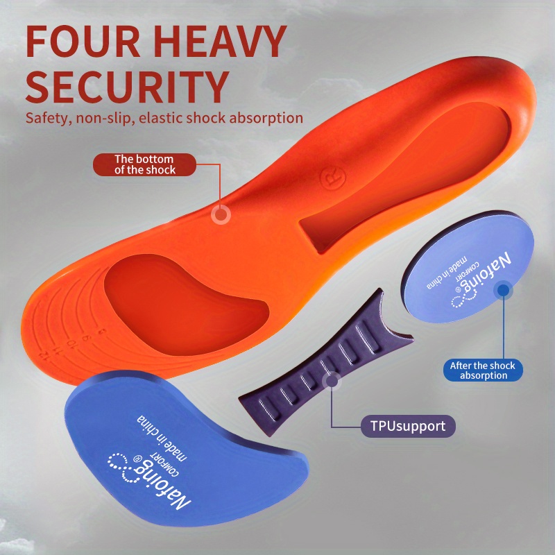 1pair New Sports Elasticity Insoles For Shoes, Shock Absorption Breathable Comfortable Running Insoles