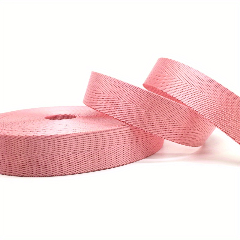 Pink Herringbone 1 inch (25mm) width Nylon Webbing- by the yard. - Modern  Fabric Shoppe