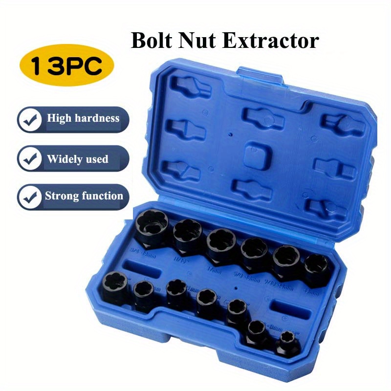 Nut Extractor Socket Impact Bolt Nut Screw Remover Tool Set Temu